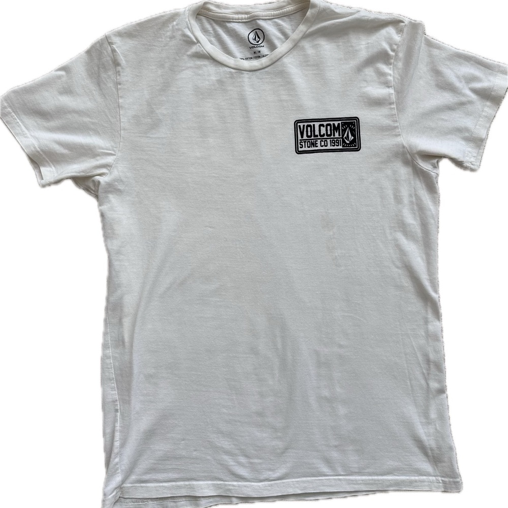 Volcom White Short Sleeve Tee Minimalist Design